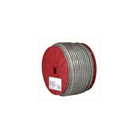Campbell 7000697 Aircraft Cable, 840 Lb Working Load Limit, 250 Ft L, 3/16 In Dia, Steel